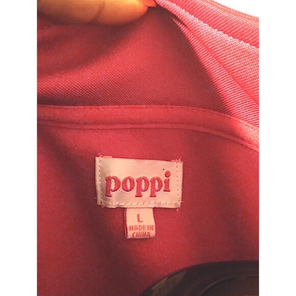 POPPI WOMENS 1/4 ZIP SWEATSHIRT PINK Pull On Thumbhole Large Tic Toc Fa… - Picture 5 of 9